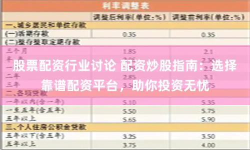 股票配资行业讨论 配资炒股指南：选择靠谱配资平台，助你投资无忧